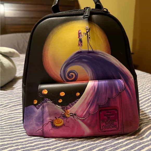 Loungefly Disney Nightmare Before Christmas Spiral Hill Mini Backpack Exclusive - Picture 7 of 8